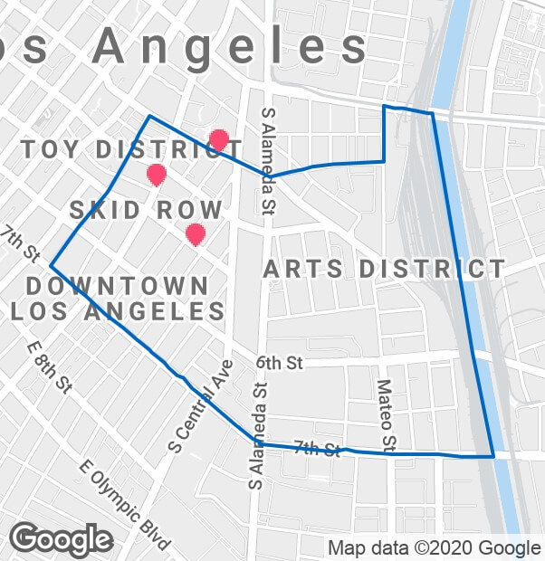 los angeles skid row map