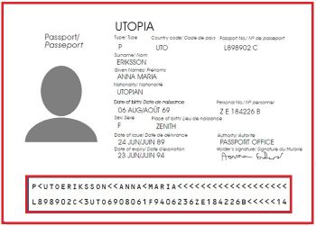 Sample Image of Passport for ESTA